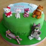cartoon cats cake
