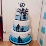 Generations ombre sillouete birthday cake