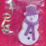 christmas snowman iced biscuit