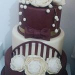 chocolate peonies wedding cake