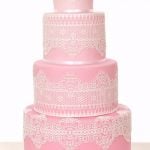 pink lace wedding cake