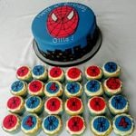 spiderman cake &amp; cupcakes