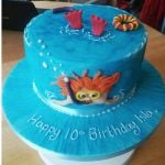 diving girl 10th birthday cake