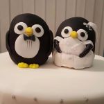 Mr & Mrs Penguin wedding cake topper