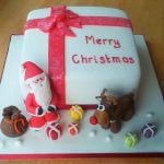 santa and rudolph christmas cake