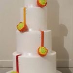 Coloured Flowers wedding cake