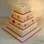 Painted flowers wedding cake